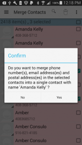 اسکرین شات برنامه Merge Contacts 3
