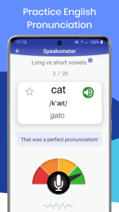 اسکرین شات برنامه Speakometer - English Pronunciation & Accent Coach 1