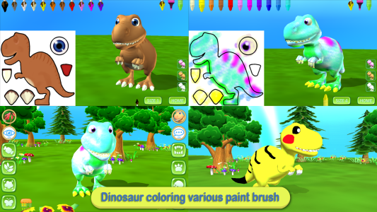 اسکرین شات 1 برنامه Dinosaur Coloring 3D - AR Cam