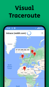 اسکرین شات 1 برنامه Intrace: Visual traceroute