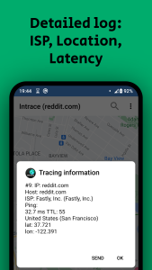 اسکرین شات 4 برنامه Intrace: Visual traceroute