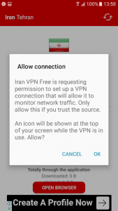 اسکرین شات برنامه IRAN VPN FREE 3