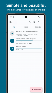 اسکرین شات برنامه Flud - Torrent Downloader 1