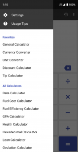 اسکرین شات برنامه ClevCalc - Calculator 1