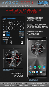 اسکرین شات برنامه Avionic Depth HD WatchFace Widget & Live Wallpaper 2