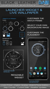اسکرین شات برنامه Black Leather HD Watch Face 2
