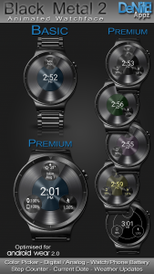 اسکرین شات 1 برنامه Black Metal 2 HD Watch Face