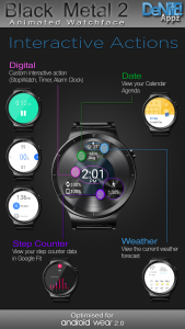 اسکرین شات 3 برنامه Black Metal 2 HD Watch Face