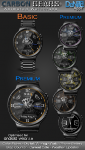 اسکرین شات 1 برنامه Carbon Gears HD Watch Face