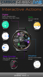اسکرین شات 3 برنامه Carbon Gears HD Watch Face