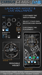 اسکرین شات برنامه Carbon Gears HD Watch Face Widget & Live Wallpaper 2
