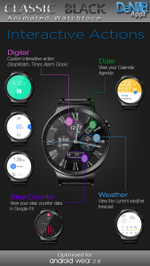 اسکرین شات 3 برنامه Classic Black HD Watch Face