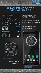 اسکرین شات 2 برنامه Classic Black HD Watch Face
