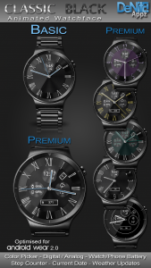 اسکرین شات 1 برنامه Classic Black HD Watch Face