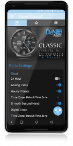 اسکرین شات برنامه Classic Black HD WatchFace Widget & Live Wallpaper 4