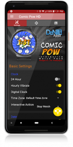اسکرین شات برنامه Comic Pow HD Watch Face Widget & Live Wallpaper 4