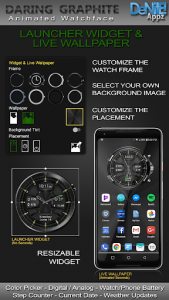 اسکرین شات برنامه Daring Graphite HD WatchFace Widget Live Wallpaper 2
