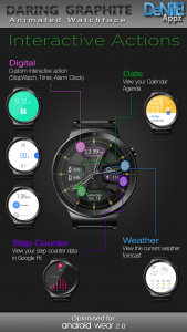 اسکرین شات 3 برنامه Daring Graphite HD Watch Face