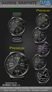 اسکرین شات 1 برنامه Daring Graphite HD Watch Face