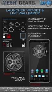 اسکرین شات برنامه Mesh Gears HD Watch Face Widget & Live Wallpaper 2