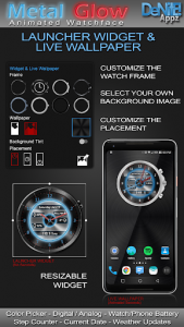 اسکرین شات برنامه Metal Glow HD Watch Face Widget & Live Wallpaper 2