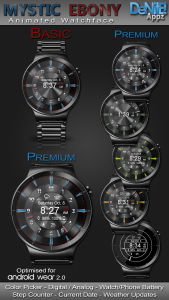 اسکرین شات 1 برنامه Mystic Ebony HD Watch Face