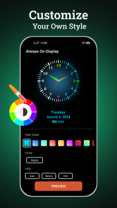 اسکرین شات 3 برنامه Always on display clock widget
