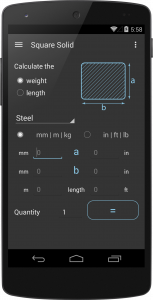 اسکرین شات برنامه Steel Weight Calculator 1