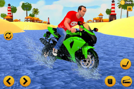 اسکرین شات برنامه Beach Water Surfer Bike Rider: Motorcycle Stunts 8