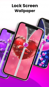 اسکرین شات برنامه Heart Zipper Lock Screen 3