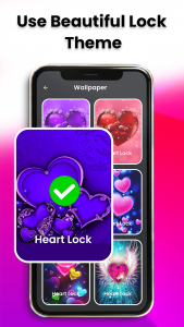 اسکرین شات برنامه Heart Zipper Lock Screen 4