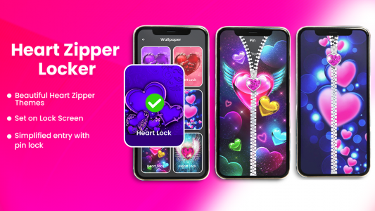 اسکرین شات برنامه Heart Zipper Lock Screen 5