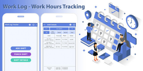 اسکرین شات برنامه Work Log - Work Hours Tracking 1