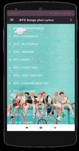 اسکرین شات برنامه BTS Songs Plus Lyrics - Offline 1