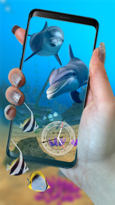 اسکرین شات برنامه Blue Dolphin Fish Live Wallpaper: Aquarium Fish 3D 2