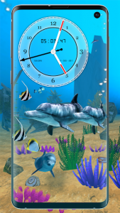 اسکرین شات برنامه Blue Dolphin Fish Live Wallpaper: Aquarium Fish 3D 7
