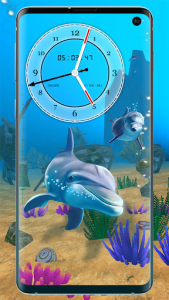 اسکرین شات برنامه Blue Dolphin Fish Live Wallpaper: Aquarium Fish 3D 1