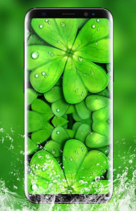 اسکرین شات برنامه Green Leaf Live Wallpaper HD: Water Leaf Wallpaper 5