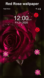 اسکرین شات برنامه Flower Clock Live wallpaper–HD 6