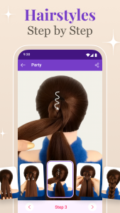اسکرین شات 3 برنامه Step by Step Hairstyle App