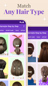 اسکرین شات 8 برنامه Step by Step Hairstyle App