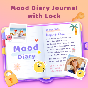 اسکرین شات برنامه My Diary With Lock: Mood Diary 1