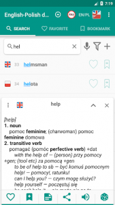 اسکرین شات برنامه English-polish & Polish-english offline dictionary 2