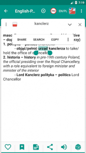 اسکرین شات برنامه English-polish & Polish-english offline dictionary 3