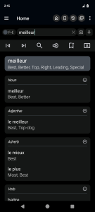 اسکرین شات برنامه English French Dictionary 2
