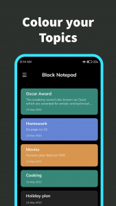 اسکرین شات برنامه Black Notepad- Notes with lock 2