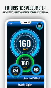 اسکرین شات برنامه HUD Speedometer Digital: GPS, Speed Limit Widget 3