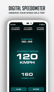 اسکرین شات برنامه HUD Speedometer Digital: GPS, Speed Limit Widget 4