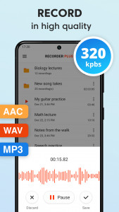 اسکرین شات برنامه Sound Recorder Plus: Voice Rec 1