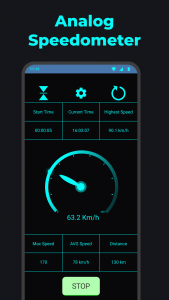 اسکرین شات برنامه Speedometer: GPS Speed Tracker 3